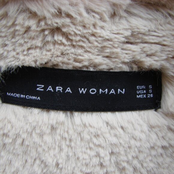 Zara Black Faux Leather Shearling Jacket Aviator Biker Moto Bomber Size Small - Picture 5 of 15